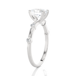 Oval Lab Grown Diamond Side Stone Engagement Ring
