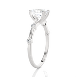 Oval Lab Grown Diamond Side Stone Engagement Ring