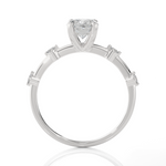 Oval Lab Grown Diamond Side Stone Engagement Ring