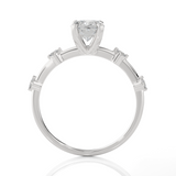 Oval Lab Grown Diamond Side Stone Engagement Ring