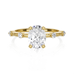 Oval Lab Grown Diamond Side Stone Engagement Ring