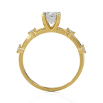 Oval Lab Grown Diamond Side Stone Engagement Ring