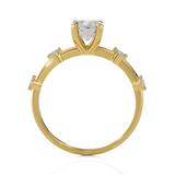 Oval Lab Grown Diamond Side Stone Engagement Ring