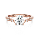 Round Lab Grown Diamond Side Stone Engagement Ring