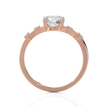 Round Lab Grown Diamond Side Stone Engagement Ring