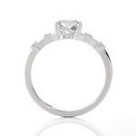 Round Lab Grown Diamond Side Stone Engagement Ring