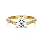 Round Lab Grown Diamond Side Stone Engagement Ring