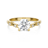 Round Lab Grown Diamond Side Stone Engagement Ring
