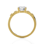 Round Lab Grown Diamond Side Stone Engagement Ring