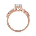 Round Lab Grown Diamond Side Stone Engagement Ring