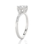 Round Lab Grown Diamond Side Stone Engagement Ring