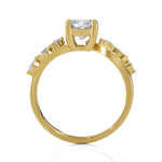 Round Lab Grown Diamond Side Stone Engagement Ring
