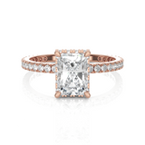 Emerald-Cut Lab Grown Diamond Halo Engagement Ring