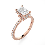 Emerald-Cut Lab Grown Diamond Halo Engagement Ring