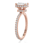 Emerald-Cut Lab Grown Diamond Halo Engagement Ring