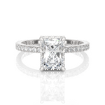 Emerald-Cut Lab Grown Diamond Halo Engagement Ring
