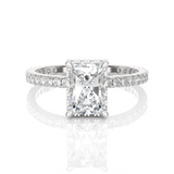 Emerald-Cut Lab Grown Diamond Halo Engagement Ring