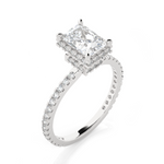 Emerald-Cut Lab Grown Diamond Halo Engagement Ring
