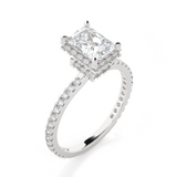 Emerald-Cut Lab Grown Diamond Halo Engagement Ring