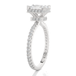 Emerald-Cut Lab Grown Diamond Halo Engagement Ring