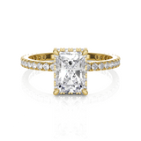 Emerald-Cut Lab Grown Diamond Halo Engagement Ring