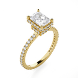 Emerald-Cut Lab Grown Diamond Halo Engagement Ring