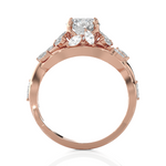 Round Lab Grown Diamond Side Stone Engagement Ring