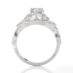Round Lab Grown Diamond Side Stone Engagement Ring