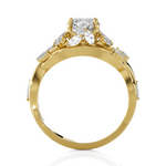 Round Lab Grown Diamond Side Stone Engagement Ring