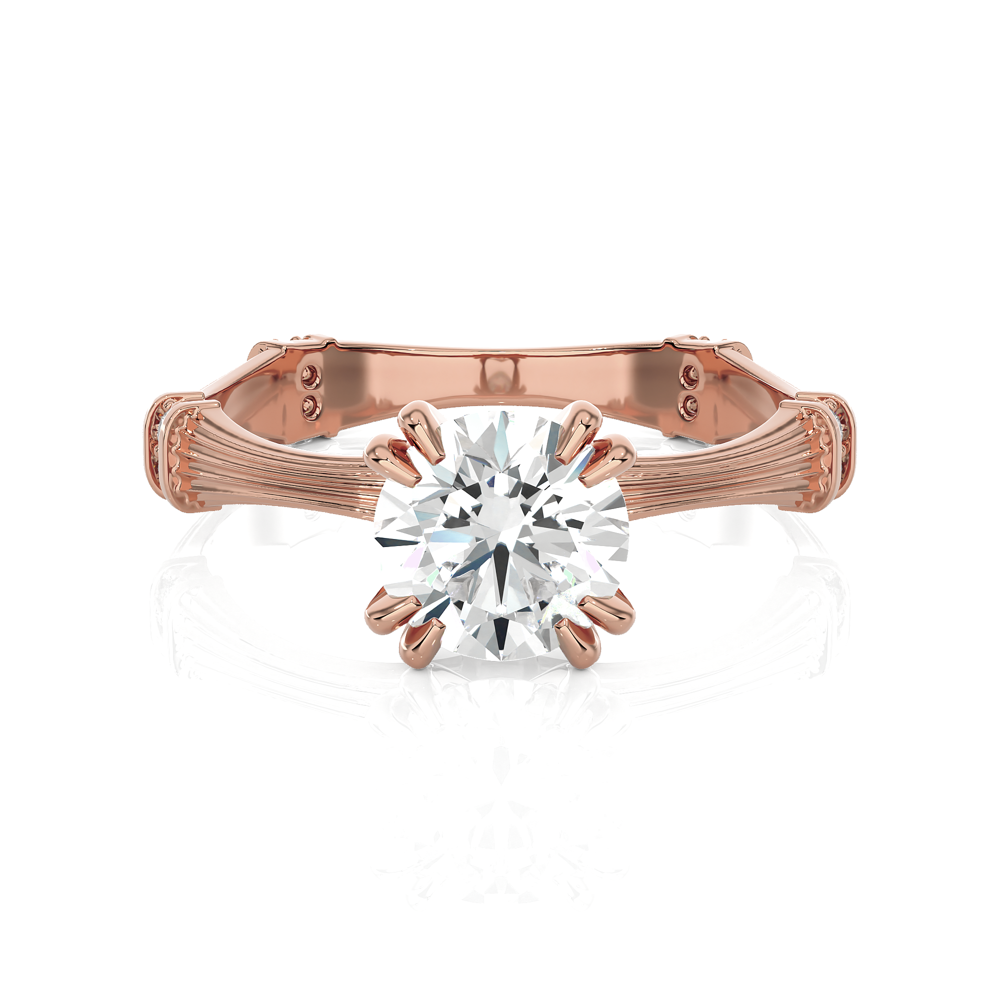 Round Lab Grown Diamond Solitaire Engagement Ring