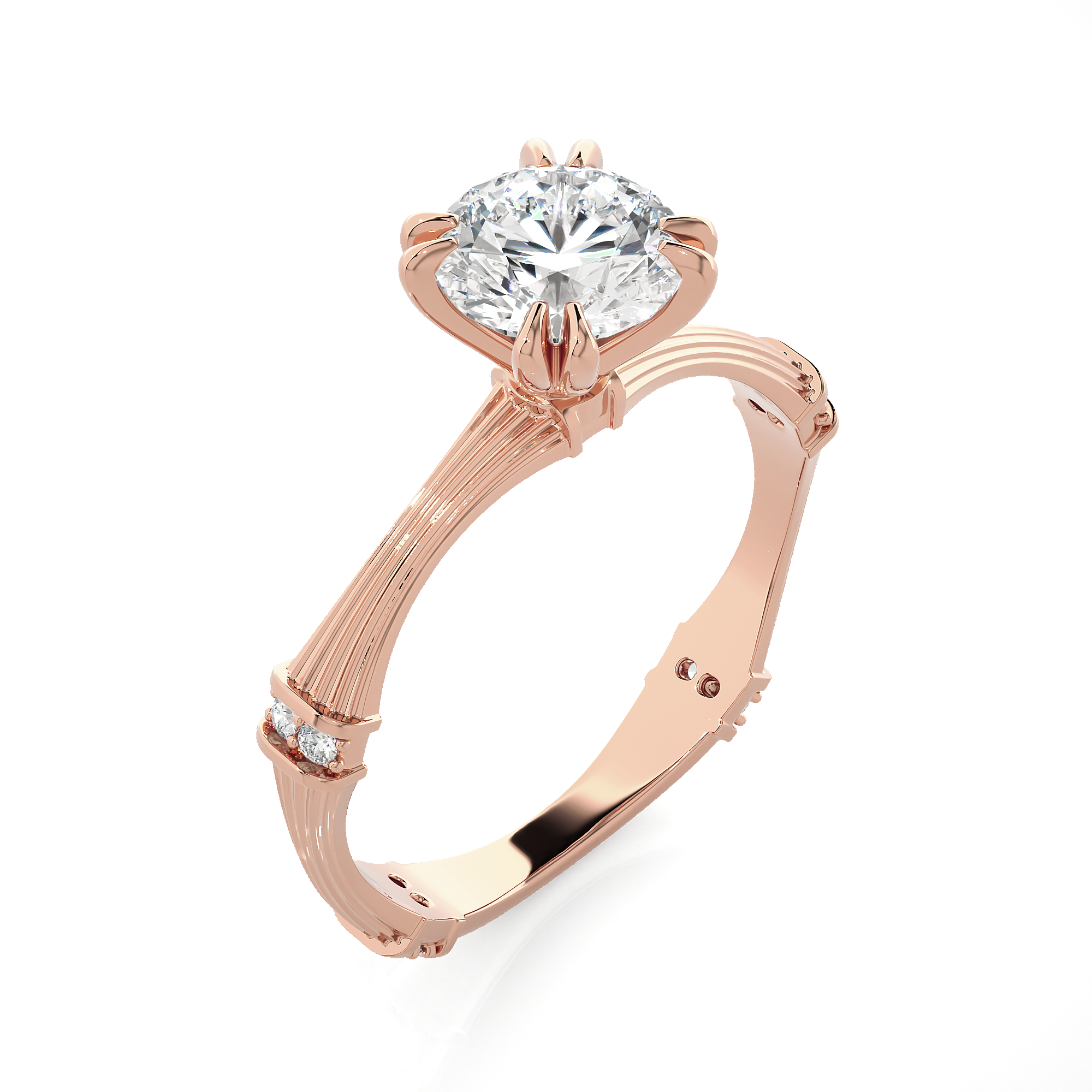 Round Lab Grown Diamond Solitaire Engagement Ring