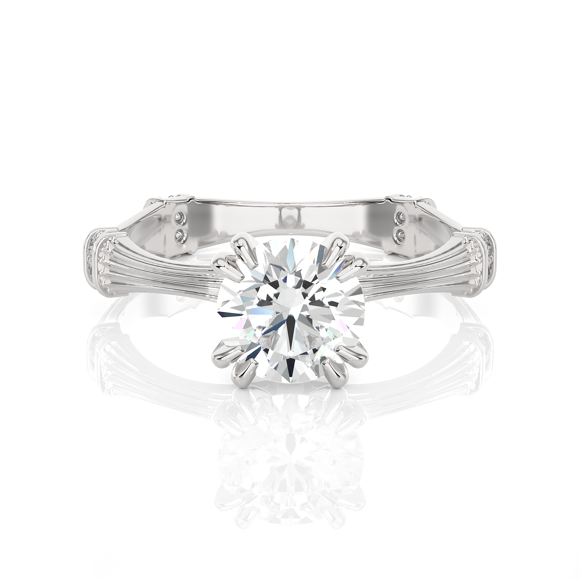 Round Lab Grown Diamond Solitaire Engagement Ring