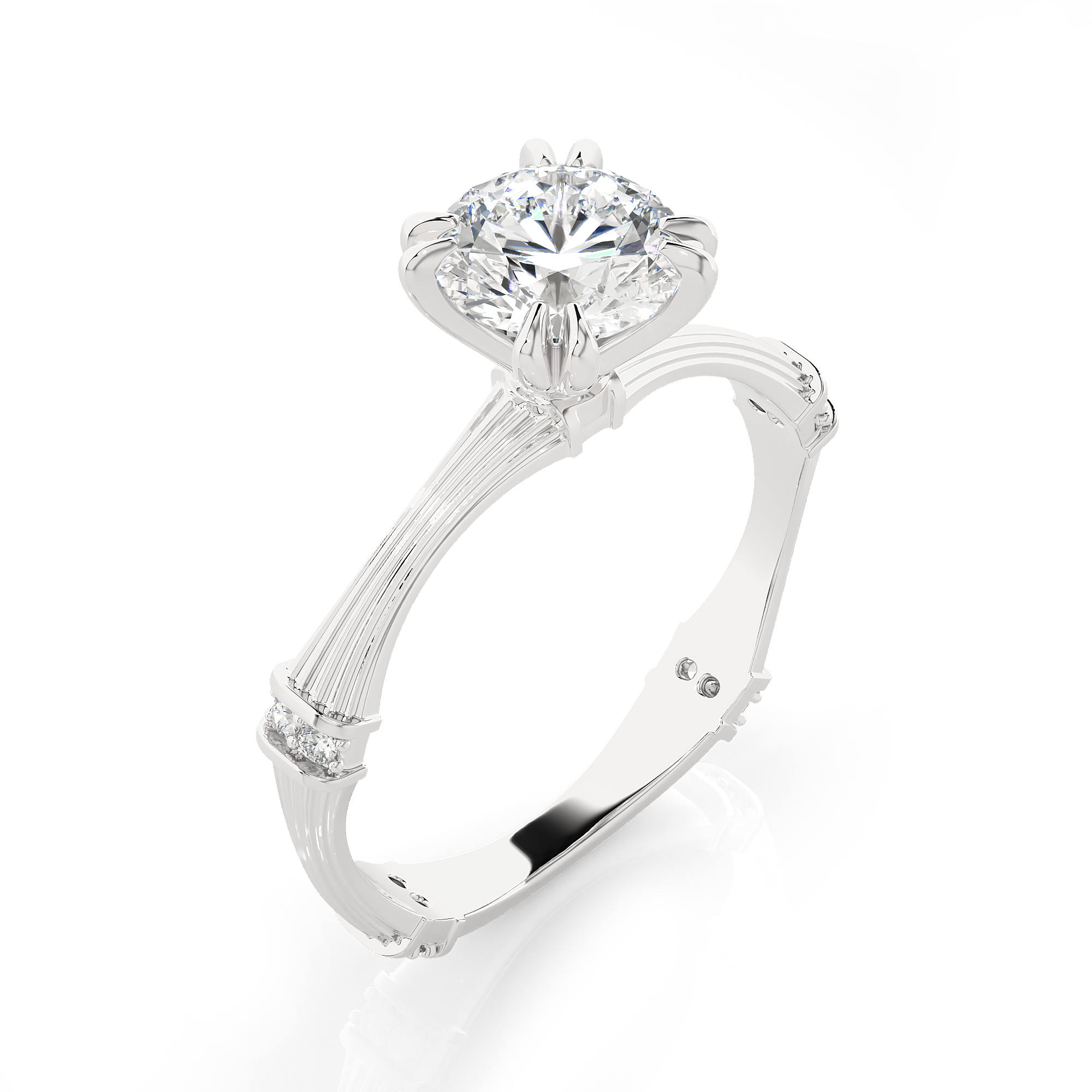 Round Lab Grown Diamond Solitaire Engagement Ring