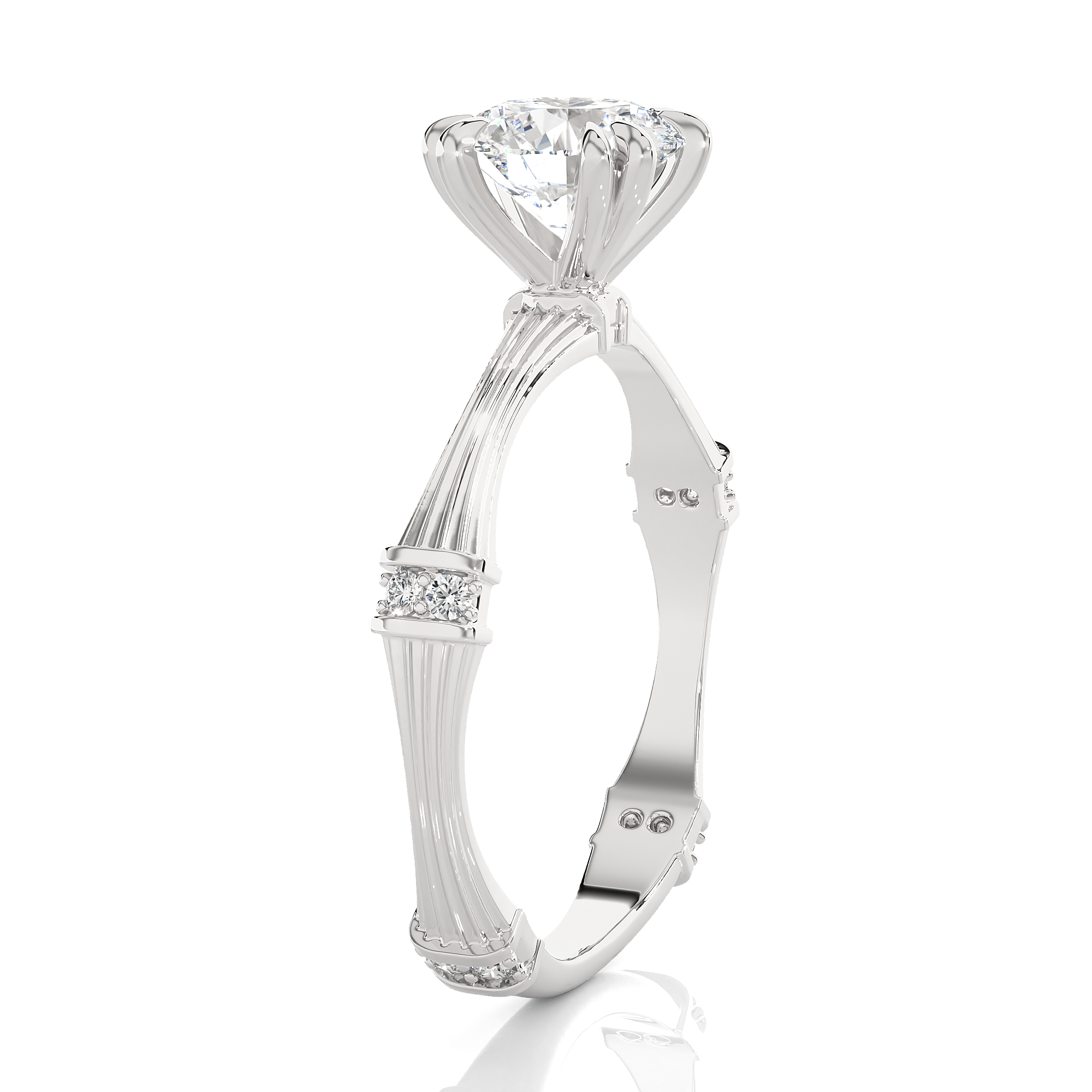 Round Lab Grown Diamond Solitaire Engagement Ring