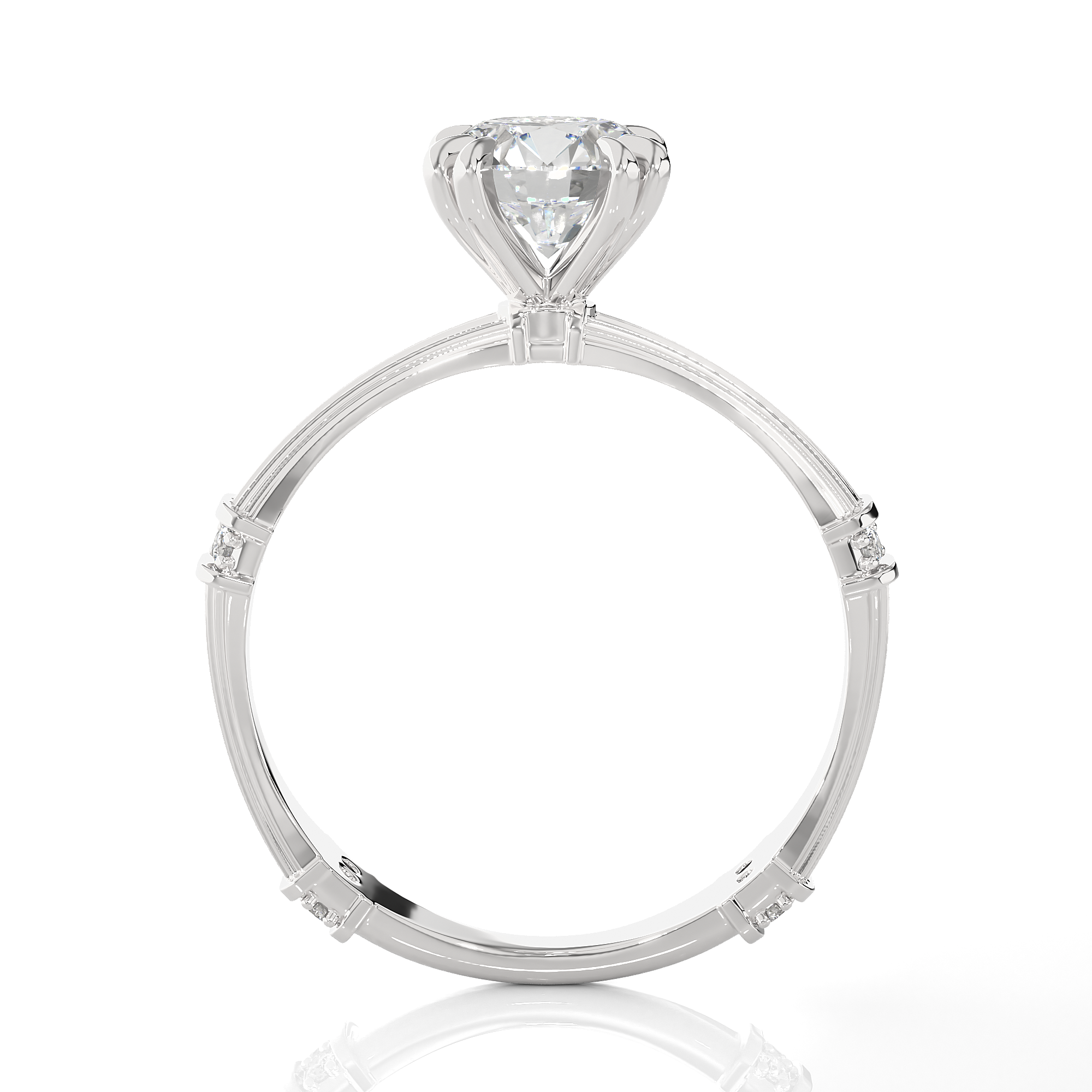 Round Lab Grown Diamond Solitaire Engagement Ring