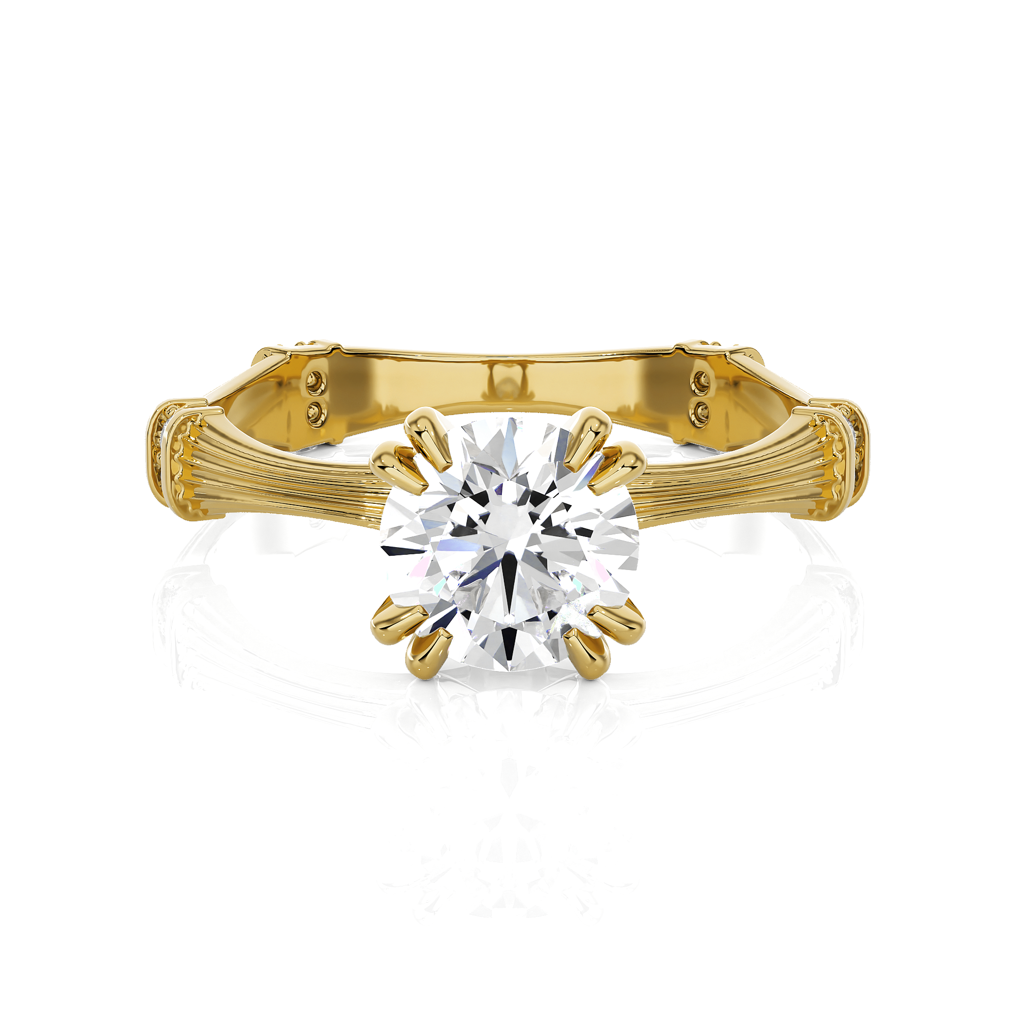 Round Lab Grown Diamond Solitaire Engagement Ring