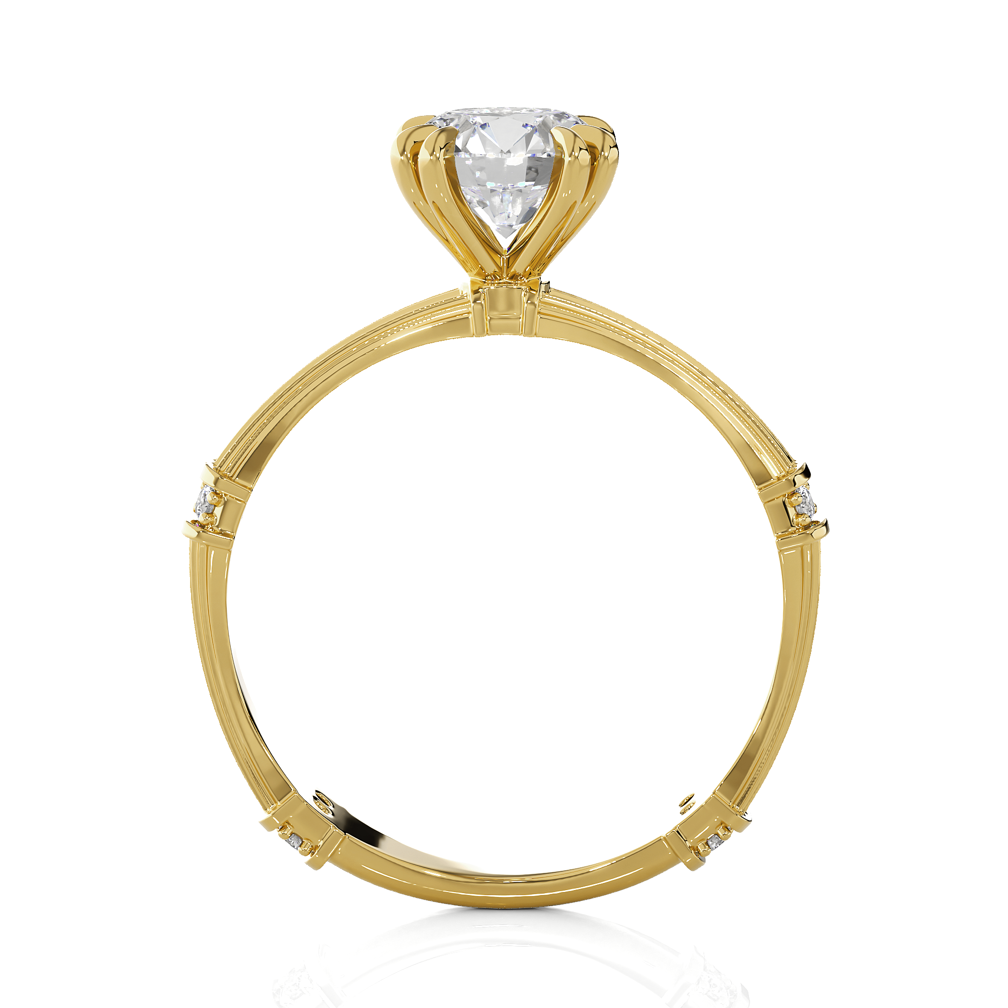 Round Lab Grown Diamond Solitaire Engagement Ring