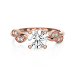 Round Lab Grown Diamond Side Stone Engagement Ring