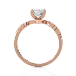 Round Lab Grown Diamond Side Stone Engagement Ring