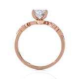 Round Lab Grown Diamond Side Stone Engagement Ring