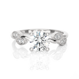Round Lab Grown Diamond Side Stone Engagement Ring