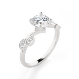Round Lab Grown Diamond Side Stone Engagement Ring