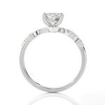 Round Lab Grown Diamond Side Stone Engagement Ring