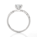 Round Lab Grown Diamond Side Stone Engagement Ring