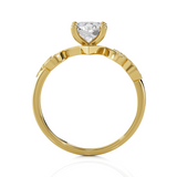 Round Lab Grown Diamond Side Stone Engagement Ring