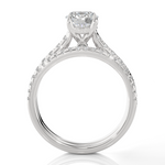 Round Lab Grown Diamond Side Stone Engagement Ring