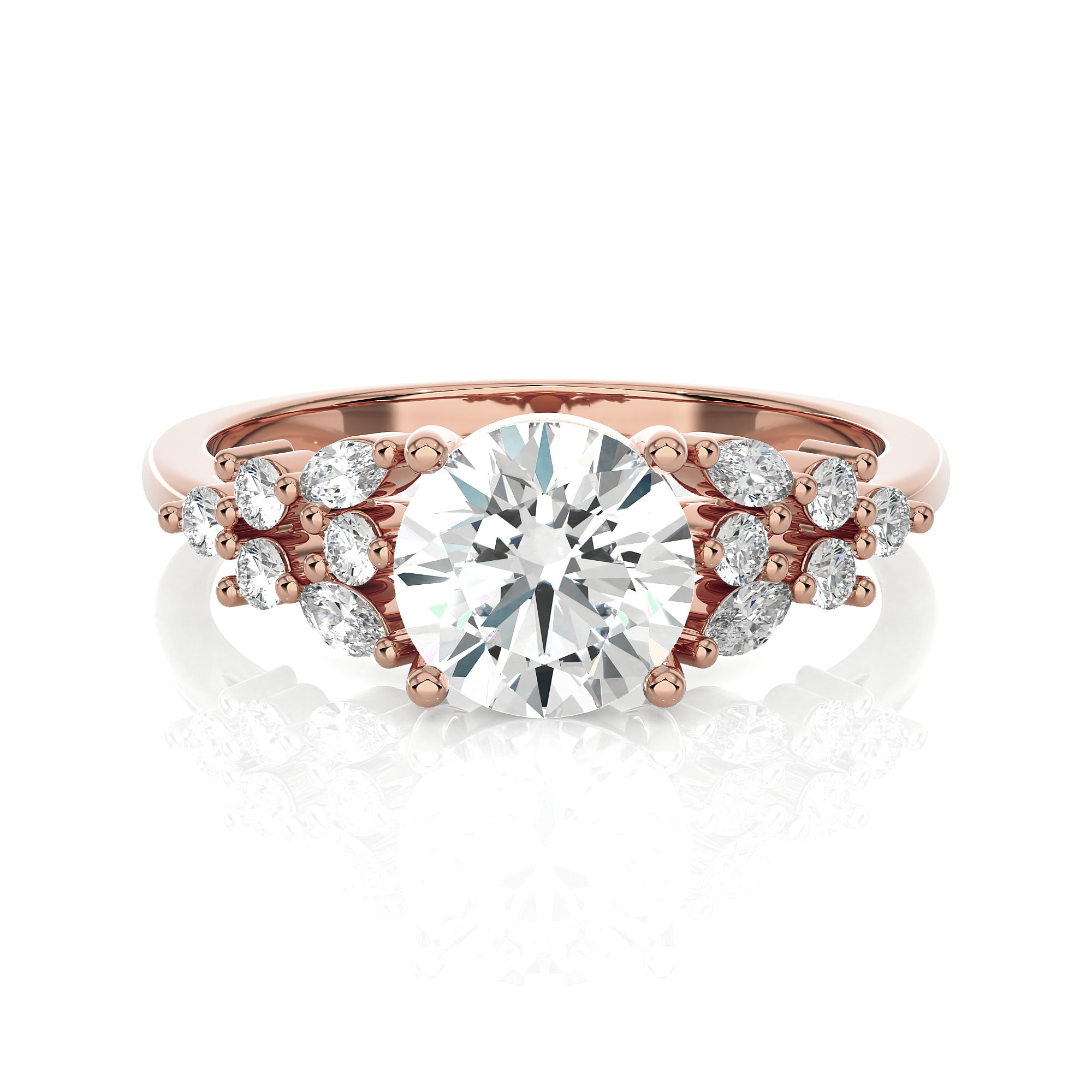 Round Lab Grown Diamond Solitaire Engagement Ring