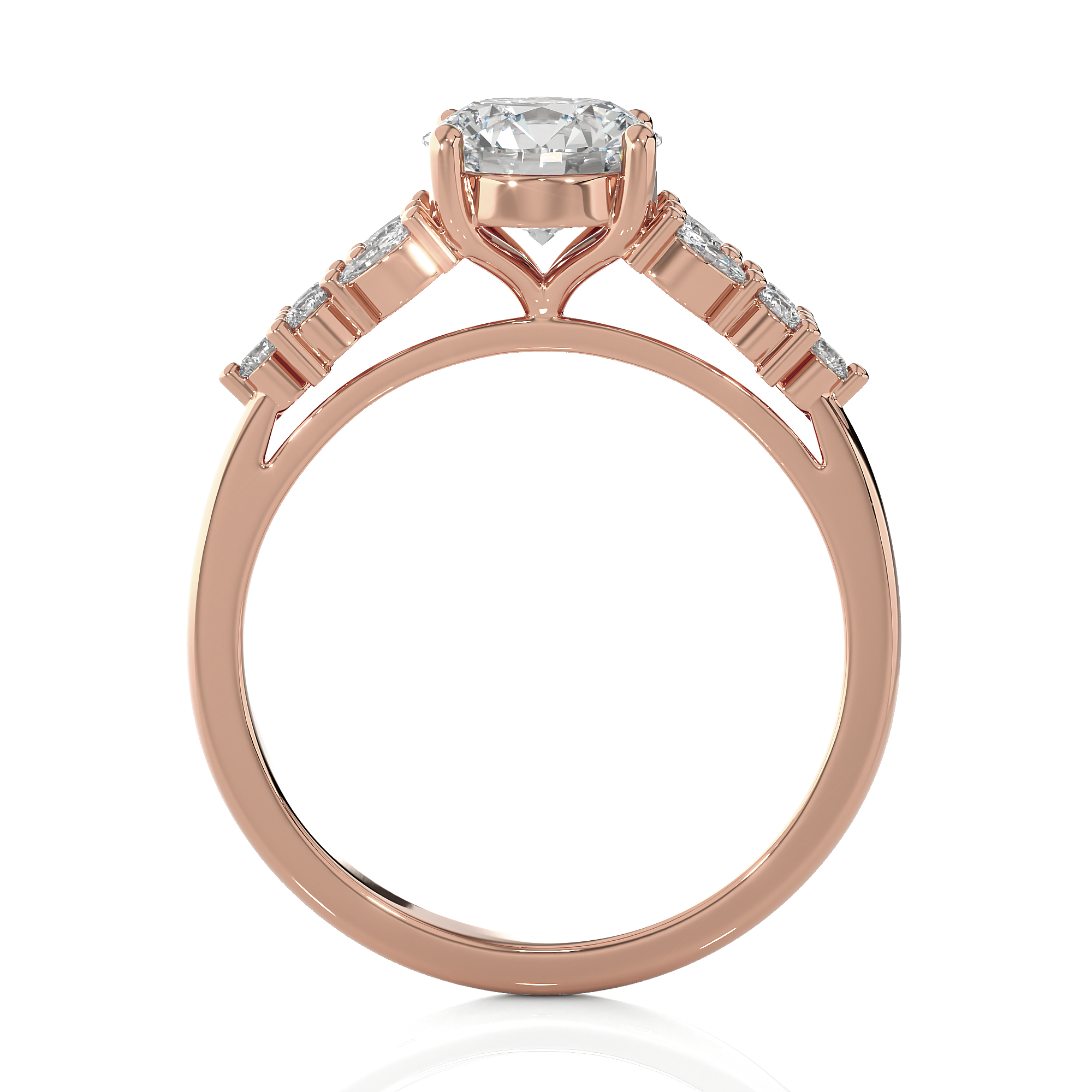 Round Lab Grown Diamond Solitaire Engagement Ring