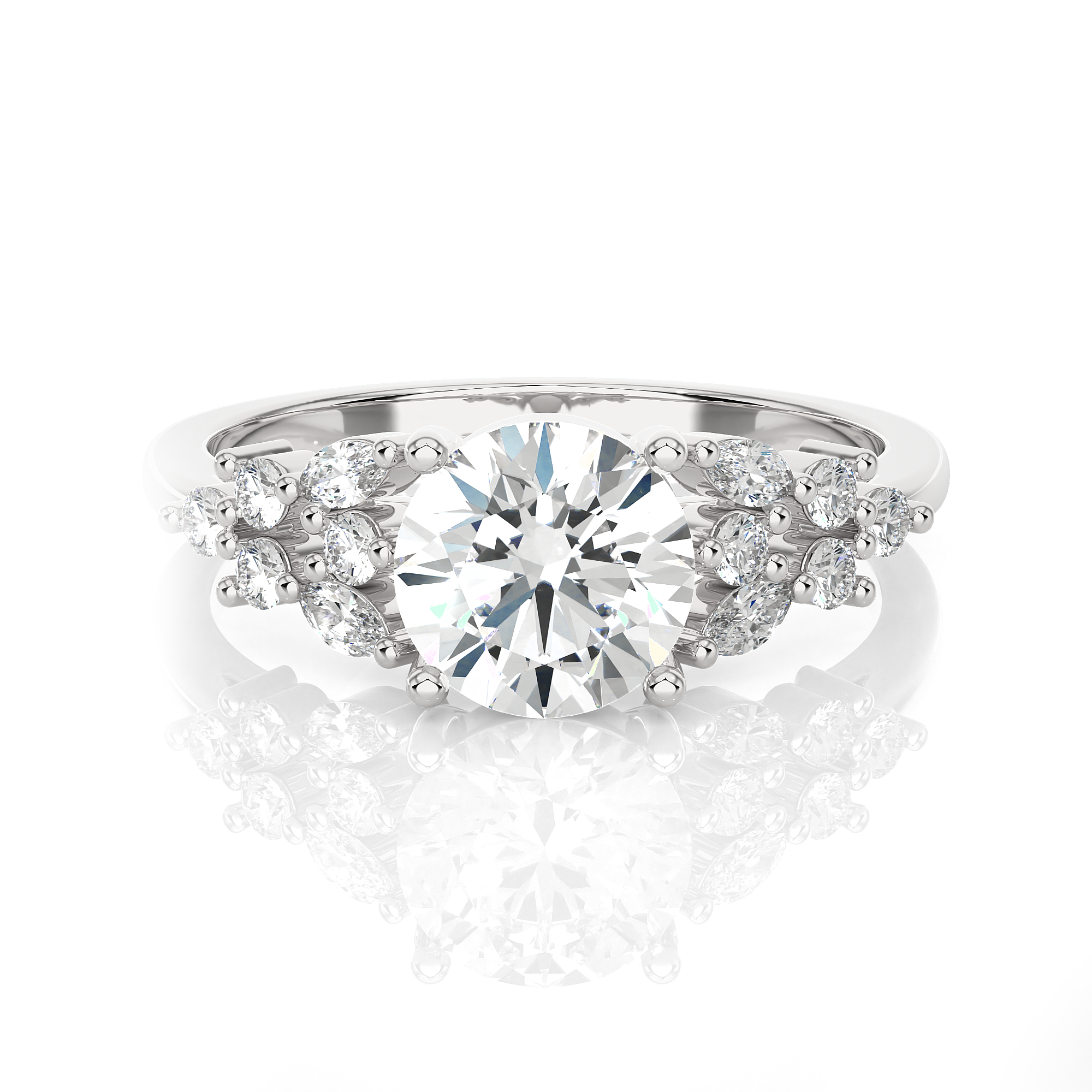 Round Lab Grown Diamond Solitaire Engagement Ring