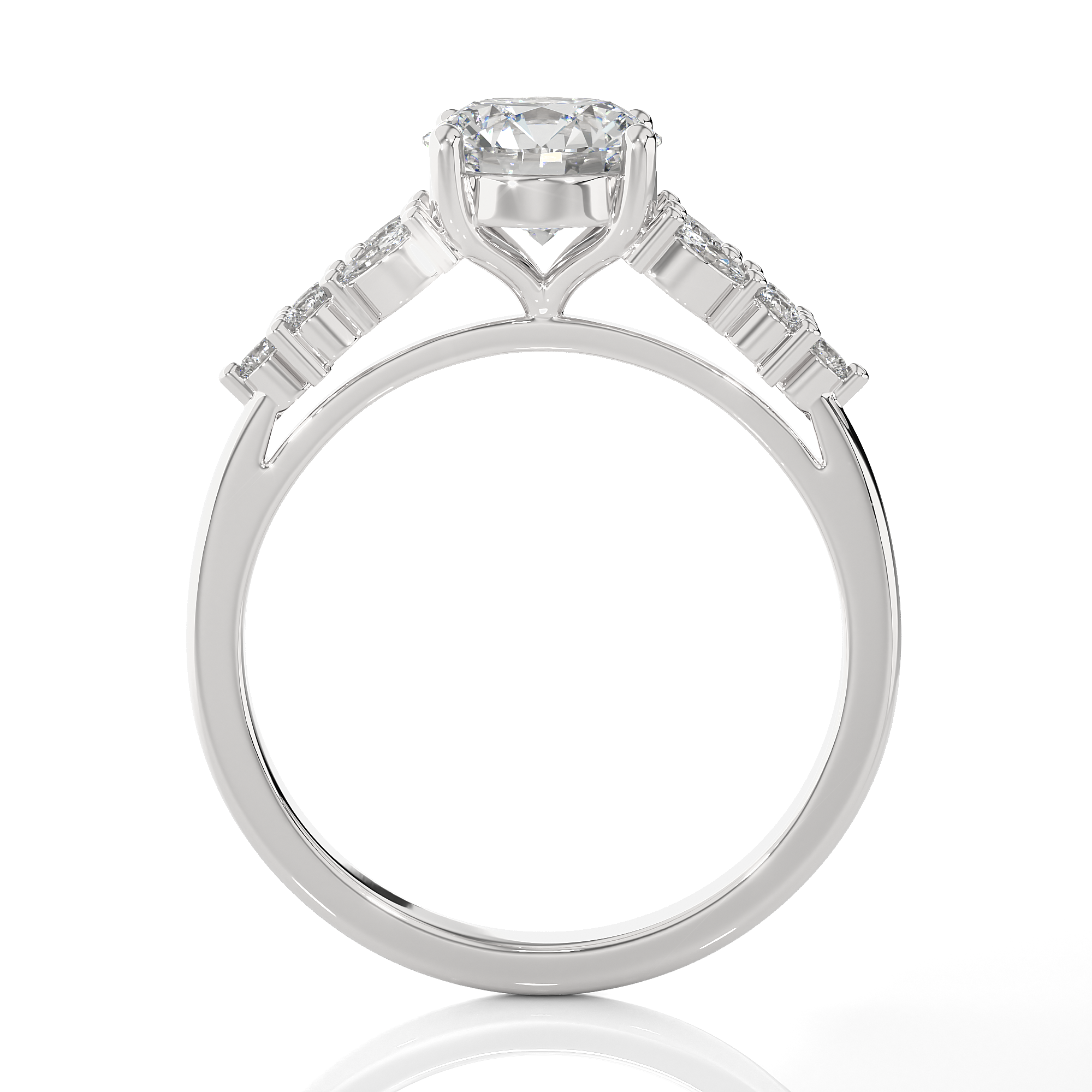 Round Lab Grown Diamond Solitaire Engagement Ring